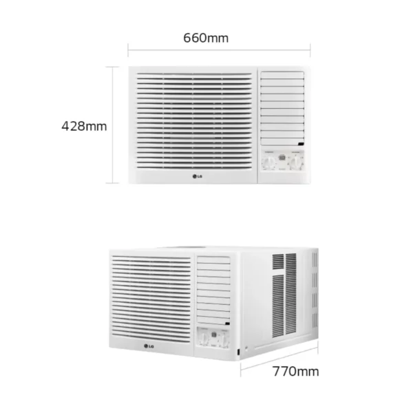 LG FRESH Window AC 18700 BTU H242EC Dimensions