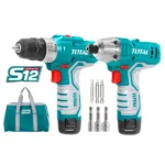 مجموعة دريل براغي لاسلكية مكونة قطعتين توتال، TKLI201