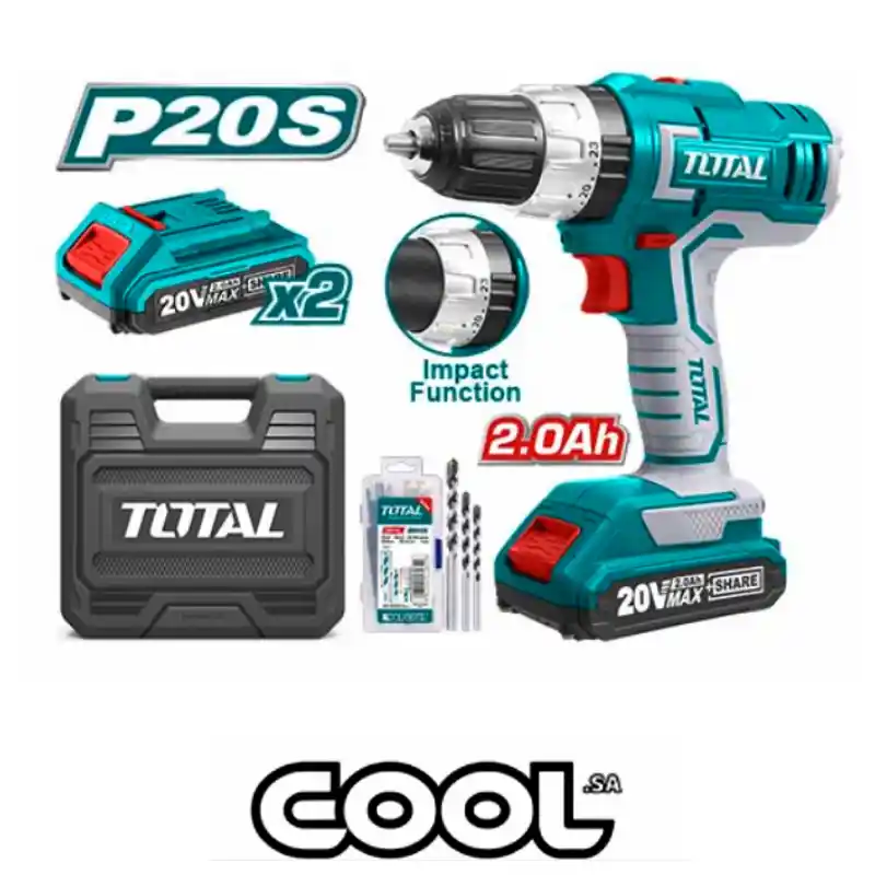 Cordless-Impact-Drill-TIDLI20031.webp Total Cordless Impact Drill 20V TIDLI20031 Torque 55Nm - الصورة 1