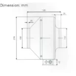 ⁦Inline Duct Fan MIF 150 RPM:2650 CFM: 412⁩ - الصورة ⁦3⁩