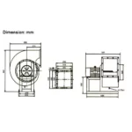 UHF Centrifugal Fan 3.5A 4KW CFM:6400 RPM:1735 - Image 2