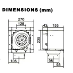 ⁦Ceiling Mount Type Centrifugal Fan CEF24 Size:100mm CFM:84⁩ - الصورة ⁦2⁩