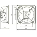 Metal High Pressure Ventilating Fan HPF-25 Size:250mm CFM:712 - Image 2