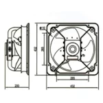 ⁦Metal High Pressure Ventilating Fan HPF-35 Size:350mm CFM:1340⁩ - الصورة ⁦2⁩