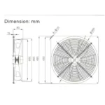 ⁦Compact Axial Fan SWE350 RPM: 2666 CFM: 1568⁩ - الصورة ⁦3⁩