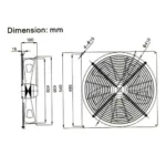 Compact Axial Fan SWE400 RPM: 1590 CFM: 2366 - Image 3