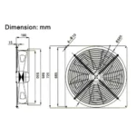 ⁦Compact Axial Fan SWE550 RPM: 1580 CFM:5917⁩ - الصورة ⁦3⁩