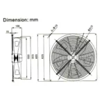 Compact Axial Fan SWE500 RPM: 1590 CFM:4150 - Image 3