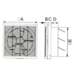 ⁦HBM DEF15 Wall Mount Ventilation Fan CFM:150⁩ - الصورة ⁦3⁩