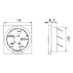 HBM WEF15 Wall Mount Ventilation Fan CFM:150 - Image 2