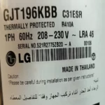 ⁦LG Compressor LRA 46, R410A, 1PH LRA 46 24000BTU⁩ - الصورة ⁦2⁩