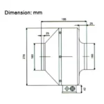 Inline Duct Fan MIF160 RPM: 2650 CFM:429 - Image 3