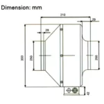 ⁦Inline Duct Fan MIF 250 RPM:2550 CFM:706⁩ - الصورة ⁦3⁩