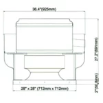 Centrifugal Roof Exhaust Fan Motor HP Belt RUB-16BS-C - Image 2