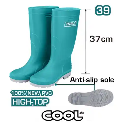Rain-boots-TSP302L.39-1.webp Total Rain Boots TSP302L.39 Size:39 Height:37cm - الصورة 1