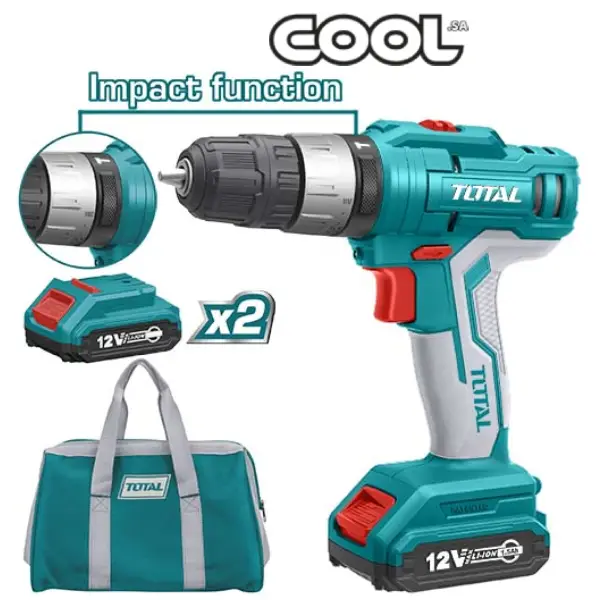 Total-Cordless-Impact-Drill-12V-TIDLI1222.webp Total Cordless Impact Drill 12V TIDLI1222 - الصورة 1