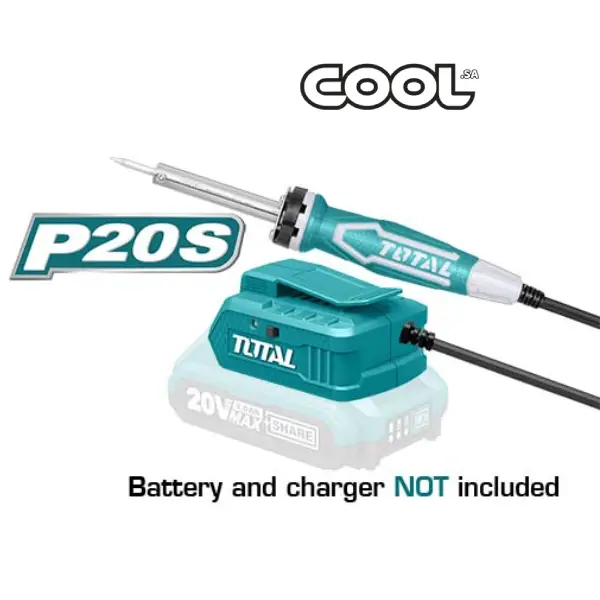 Total-Cordless-Soldering-iron-20V-TSILI2001.webp Total Cordless Soldering iron 20V TSILI2001 - الصورة 1