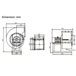Centrifugal Fan UHF 2.8A 0.75KW CFM:2500 RPM:1120 - Image 4