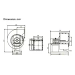 ⁦Centrifugal Fan USF 2.5A 0.75KW RPM: 1730, CFM: 2000⁩ - الصورة ⁦4⁩